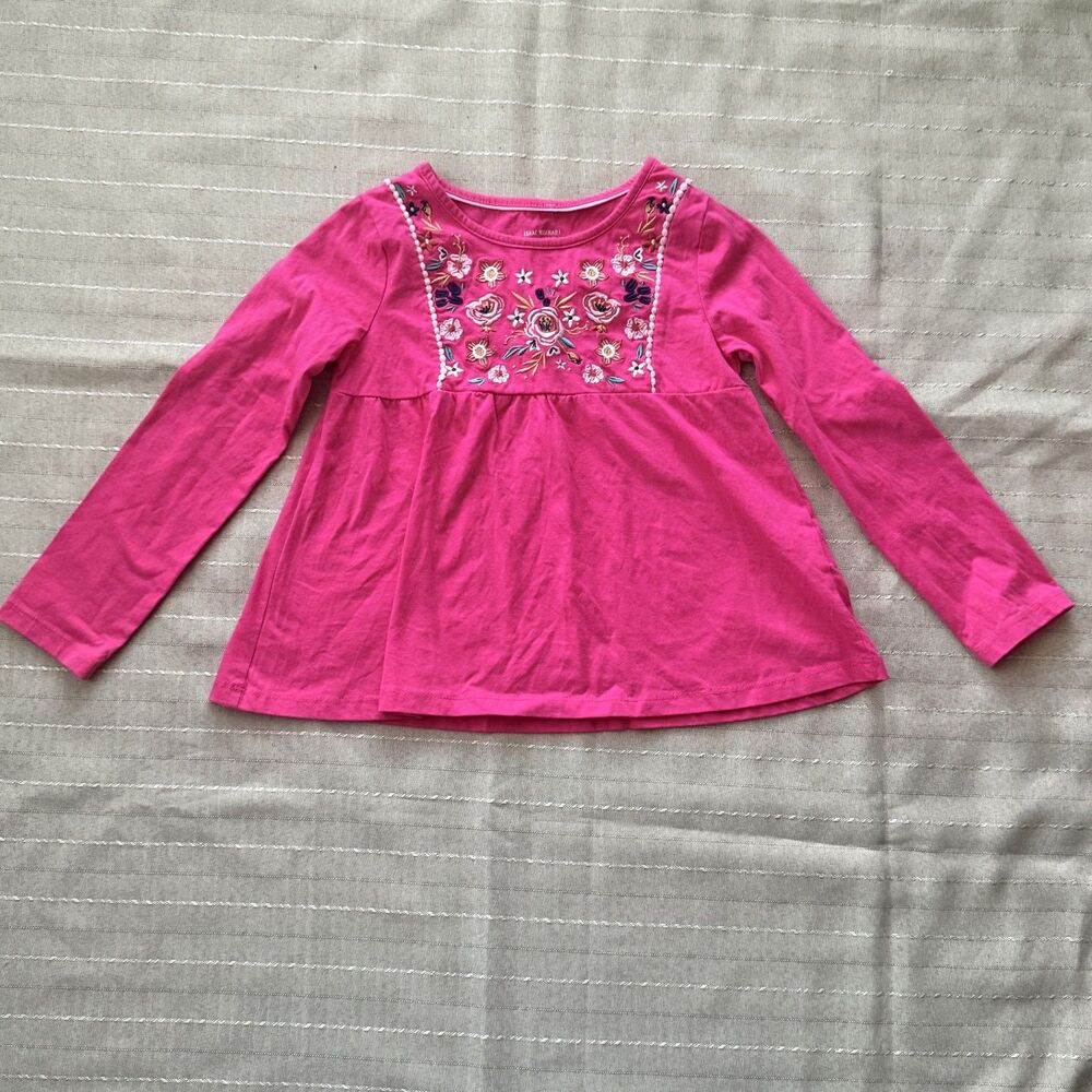 Issac Mizrahi Girls Pink Long Sleeve Shirt Size 7 Great Condition